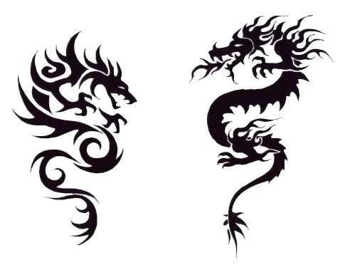 Black And White Dragon Tattoo