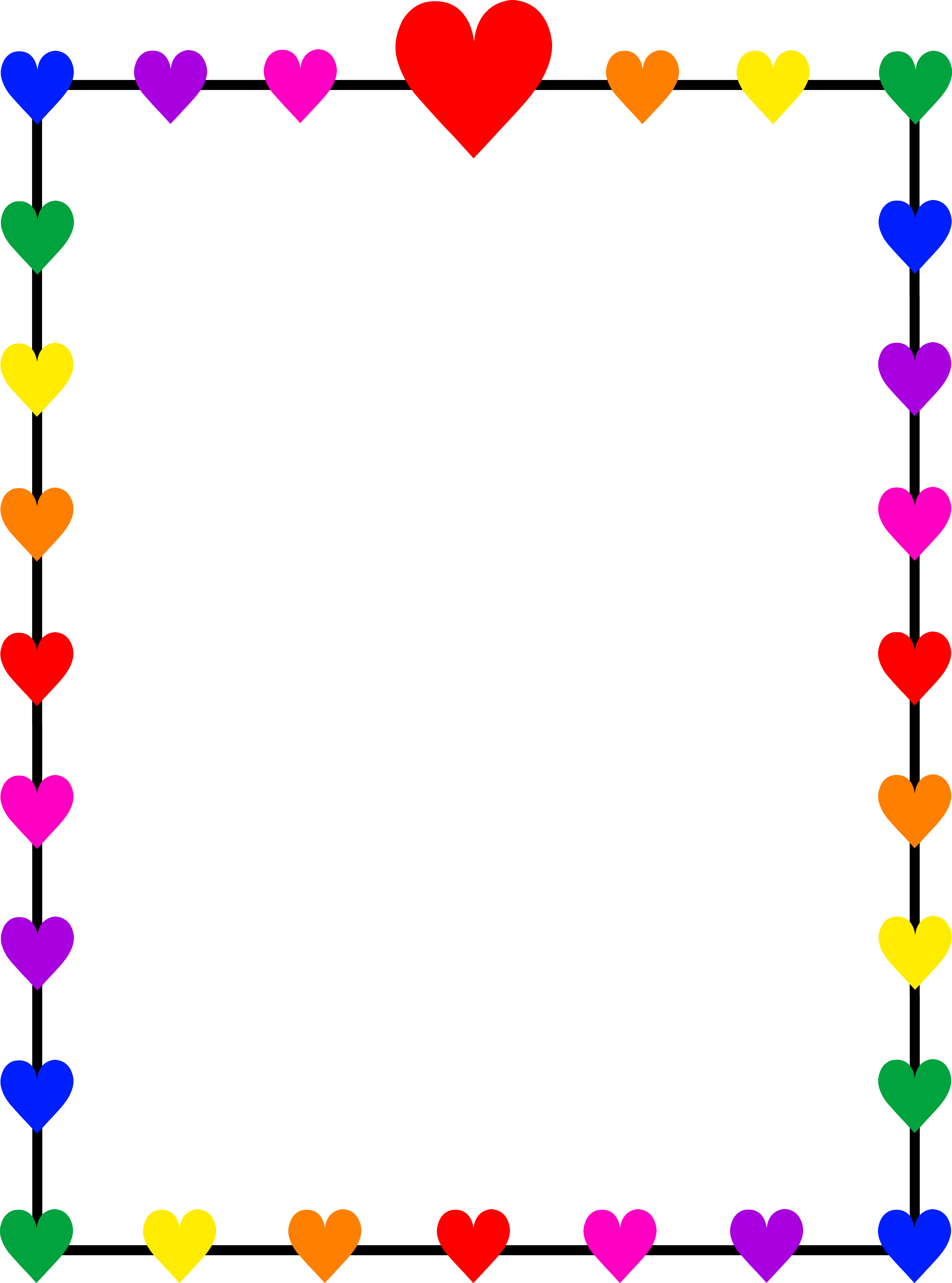 Clipart images of colorful borders