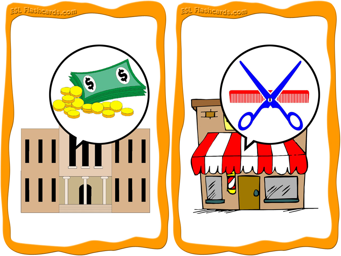 Places in Town Flashcards - ESL Flashcards