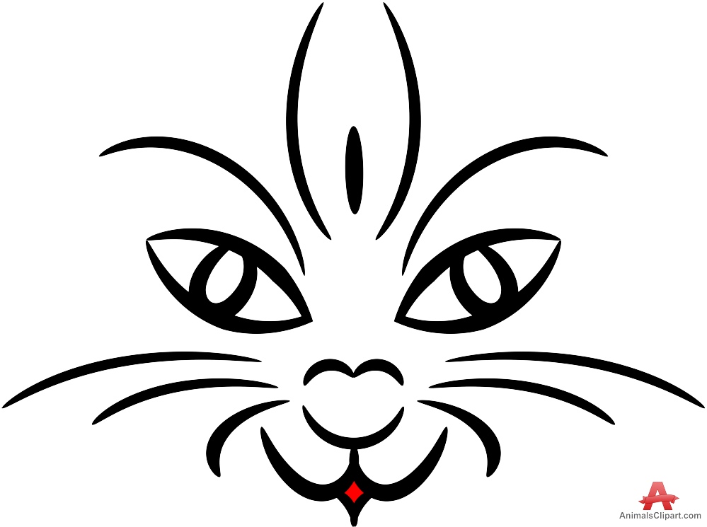 Tribal Cat Face Tattoo Design | Free Clipart Design Download