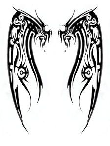 Tribal wings, Spine tattoos and Wings