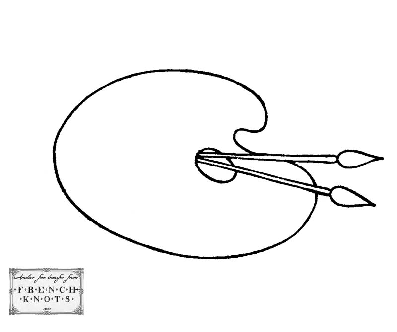 Painting palette clipart outline