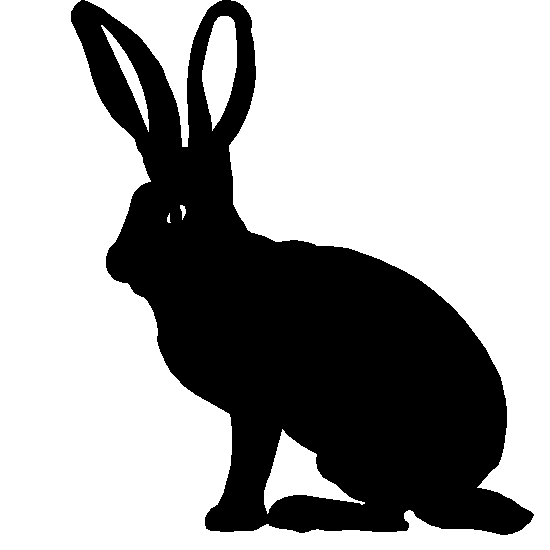Rabbit head clipart silhouette