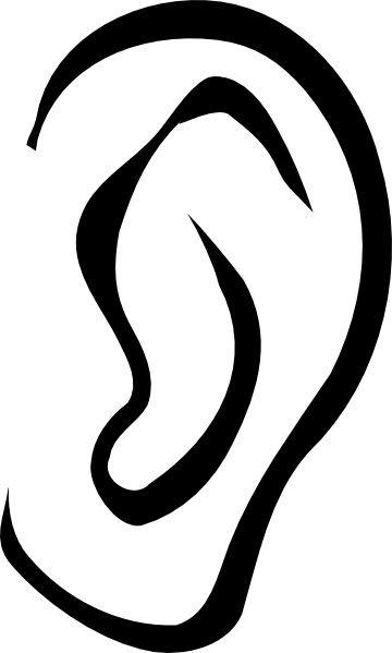 Eye profile left side black and white clipart