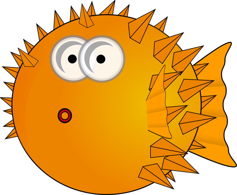 Cute puffer fish clipart
