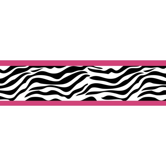 Wall borders, Zebra print walls and Zebras