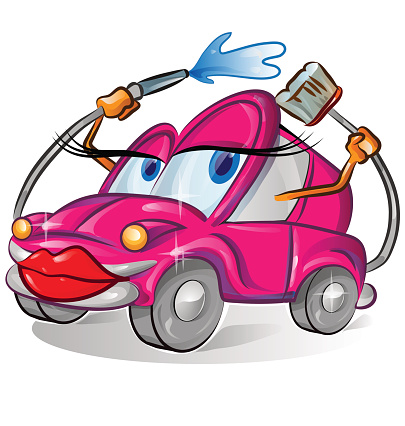 Silhouette Of Funny Car Wash Clip Art, Vector Images ...