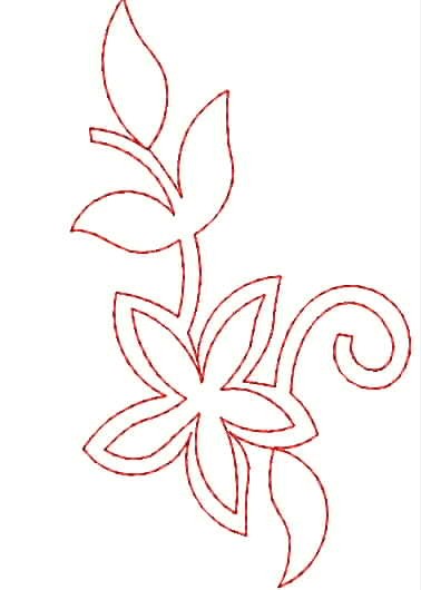 Flora Red Work Outline Free Smaple Designs