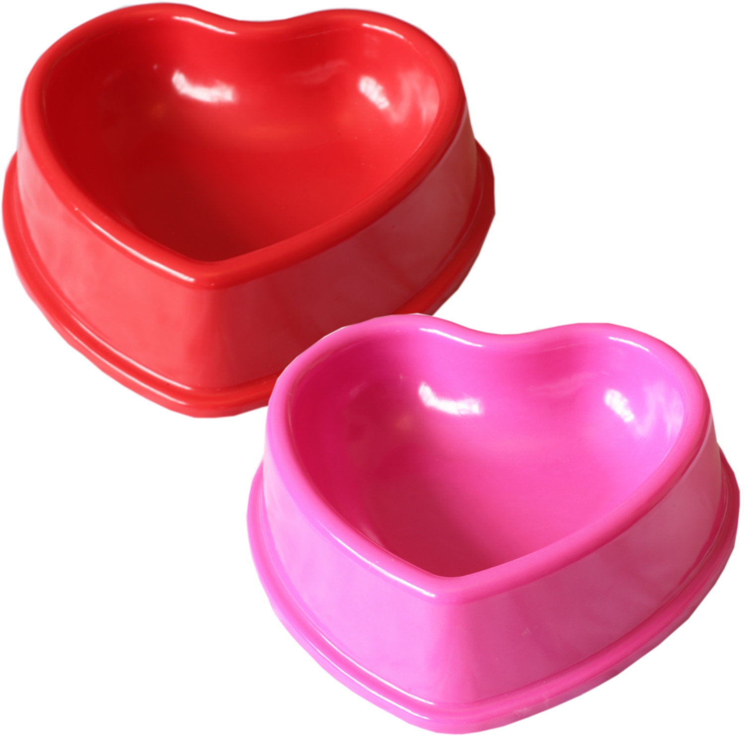 Heart Shaped Plastic Cat Dog Pet food Feeding Bowl