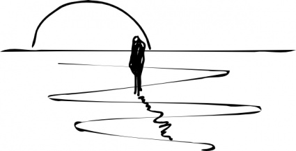 Sunset clipart outline