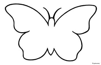 Black and white butterfly outline clipart