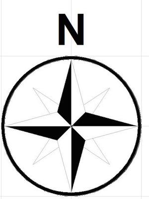 North symbol clip art
