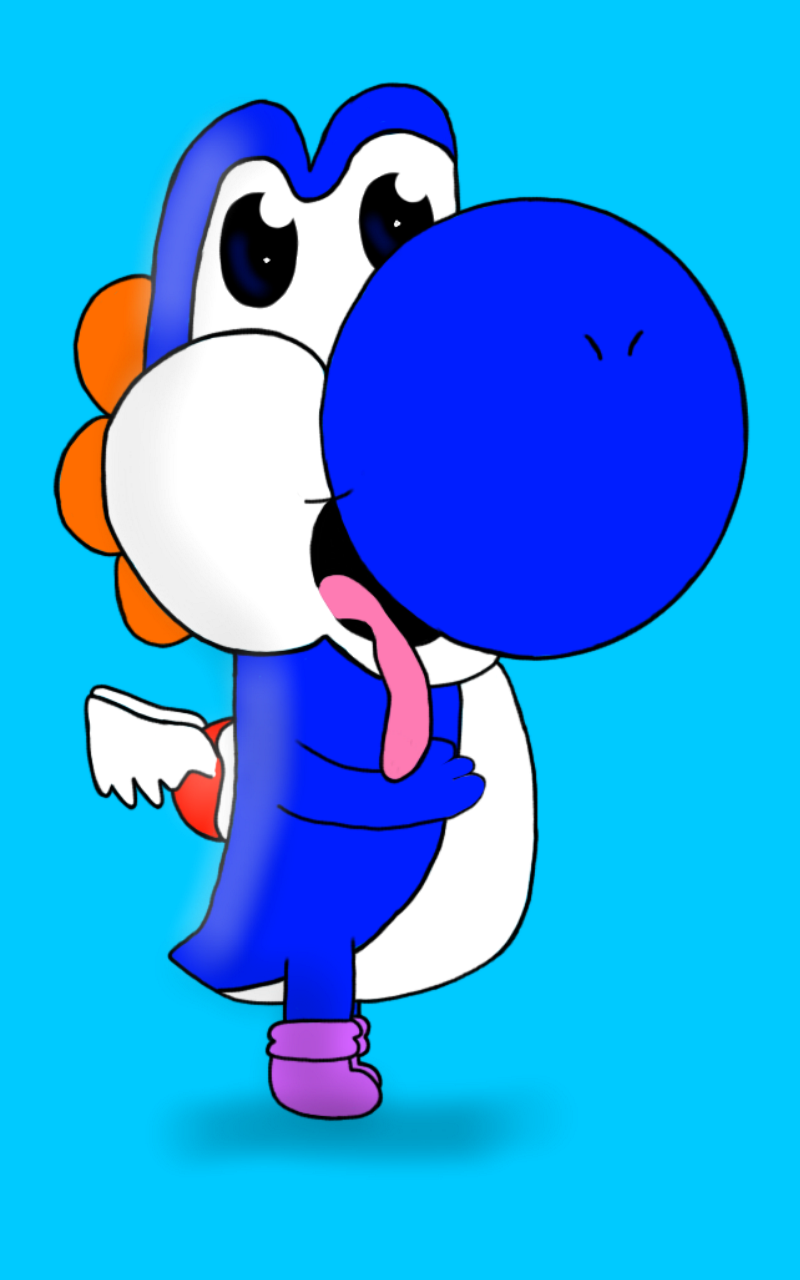 Cute blue yoshi with wings by Couragethehedgehog on DeviantArt