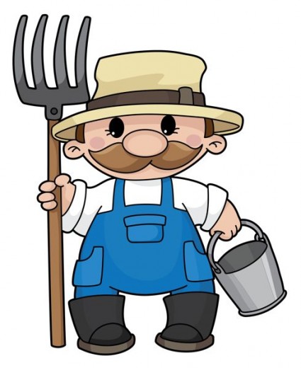 Old Farmer Tolking Son Clipart