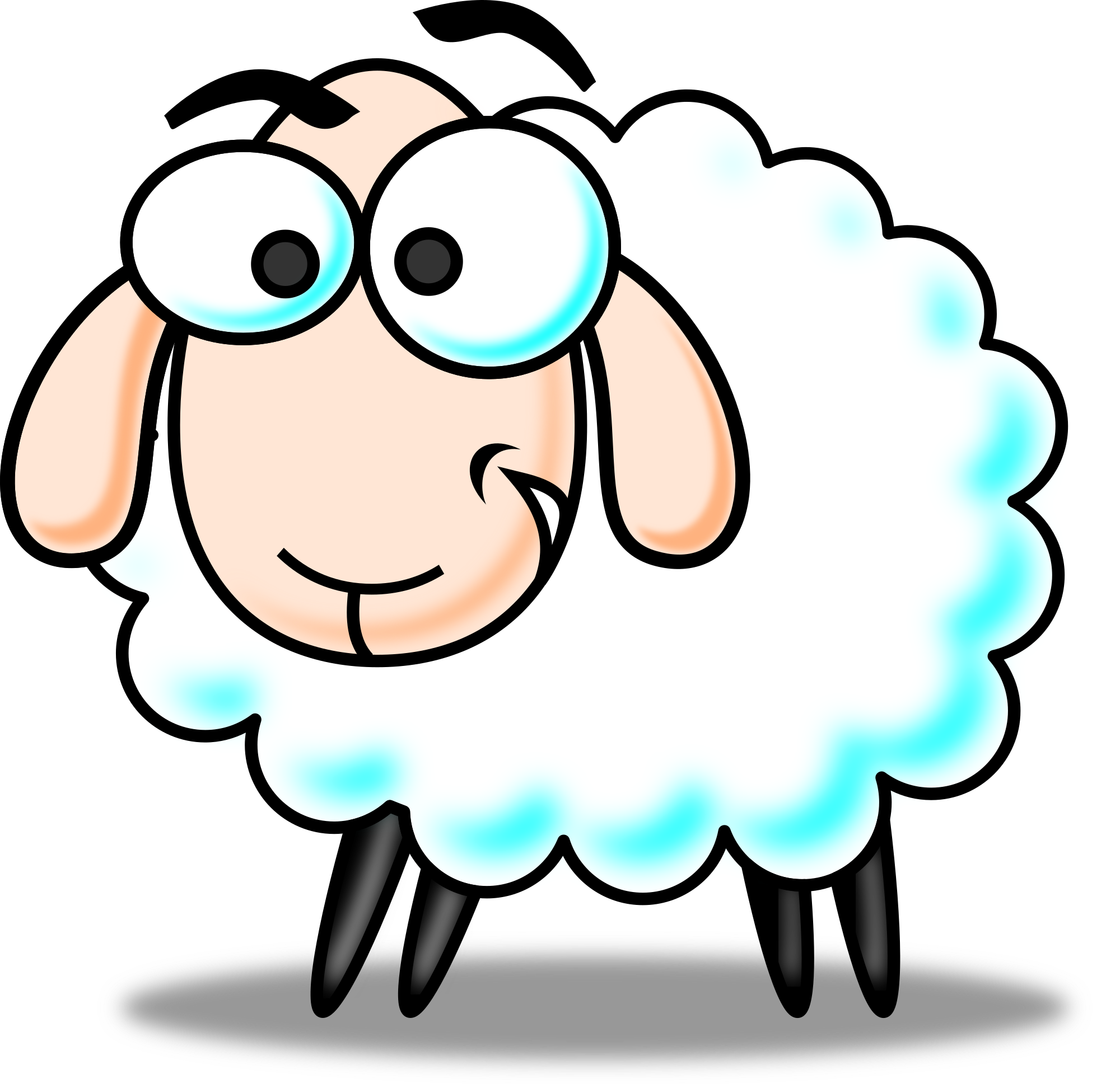Cute sheep clipart transparent