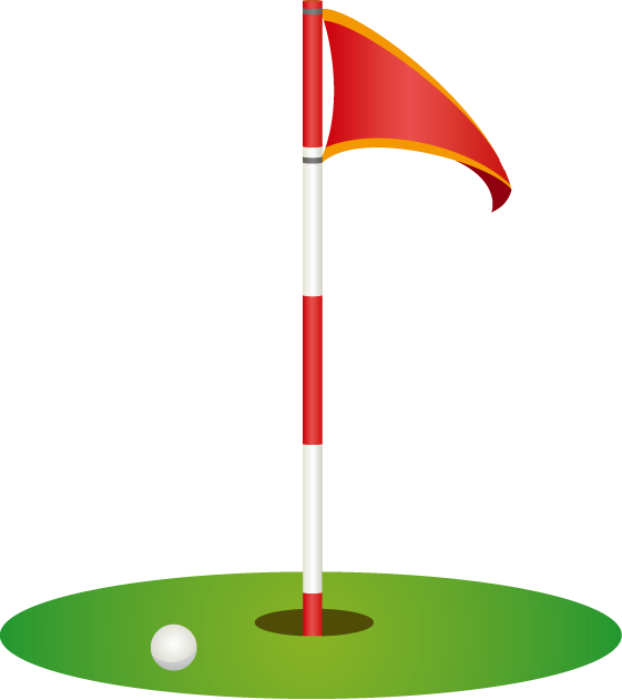 Golf hole flag clipart