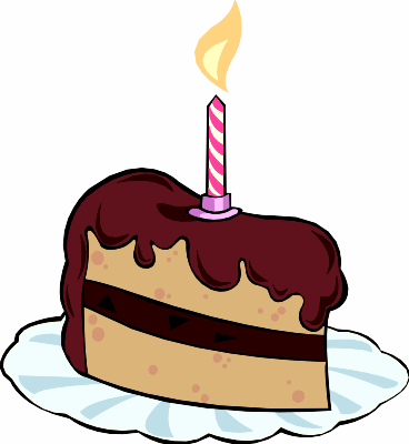 Piece of birthday cake clipart