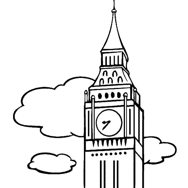 Big Ben Clock Coloring Page - Google Twit
