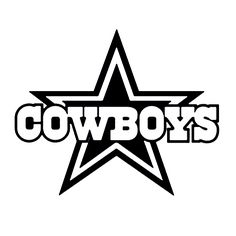 Dallas cowboys clipart black and white