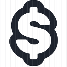 Dollar sign white icon from Lyra collection. | Icon Alone