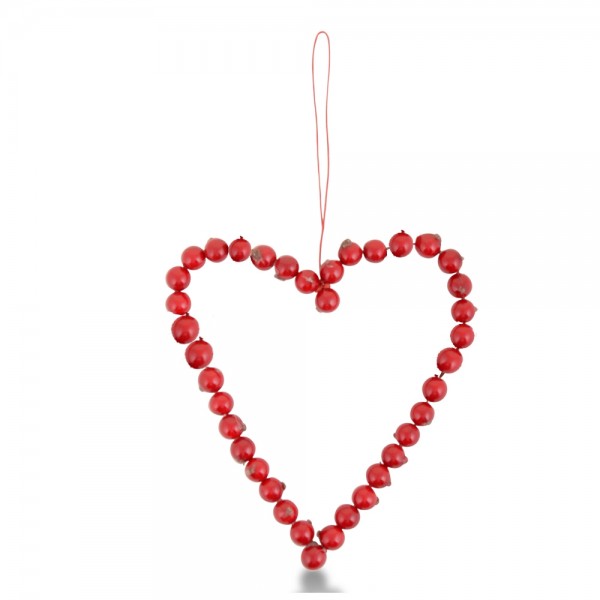 Heart Decoration | Large Hanging Artificial Red Berry Heart Decoration