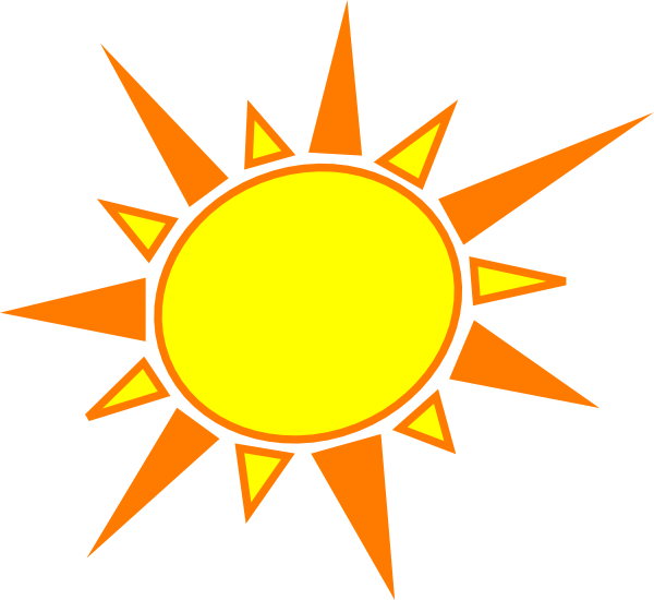 Yellow And Orange Sun clip art - vector clip art online, royalty ...