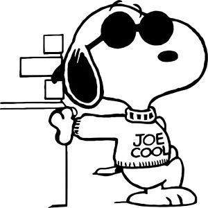Snoopy 'Joe Cool' vinyl car bike sticker decal graphic