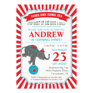 Circus Birthday Party Invitations, 800+ Circus Birthday Party ...