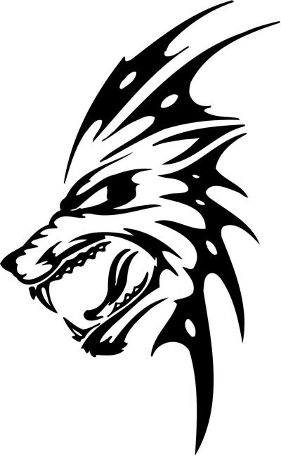 Tribal Wolf Sticker 11, tribal animals decal, tribal animals ...