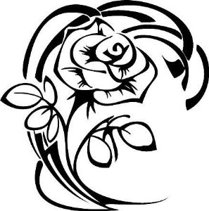 Flower rose vine tribal vinyl window decal sticker 004 ...