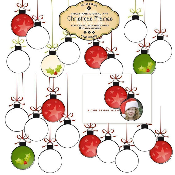 Clipart Christmas Frames use on cards by TracyAnnDigitalArt