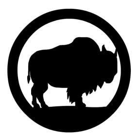 Bison 1 Circle Decal, circular cowboy designs decals, cowboy ...