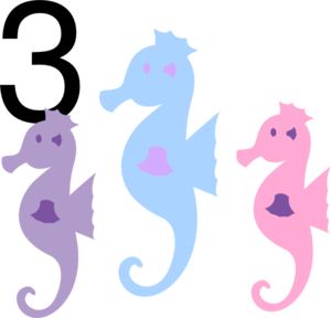 Sea Horses With #3 clip art - vector clip art online, royalty free ...
