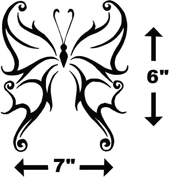 Swirly Butterfly Tribal Art Vinyl Car Window by DreamItShabby
