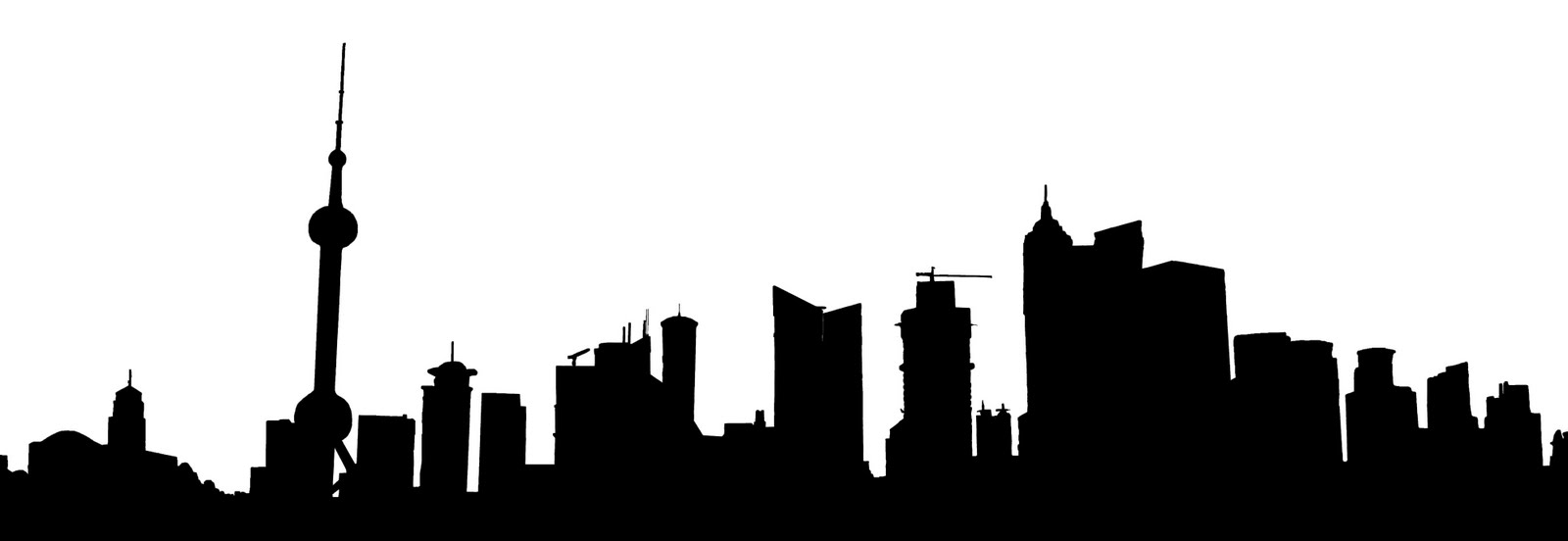 Skyline Buildings Skyscrapers Roads Cityscapes Landscape on ...