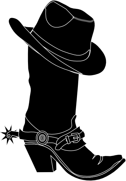 Cowboy Boots Clipart Black And White - Free ...