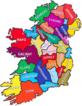 Map Of Ireland Counties