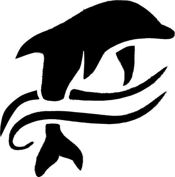 Stencil Dolphin on Wave | Freezer paper stencils | Pinterest ...