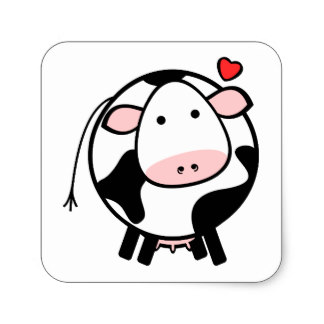 Cartoon Dairy Cow Stickers | Zazzle