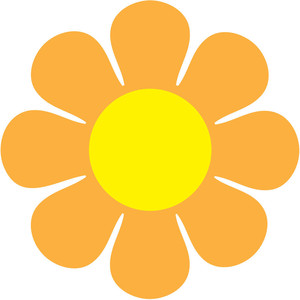 60s Vintage Style Orange Flower Daisy Custom Vinyl Decal Gra ...