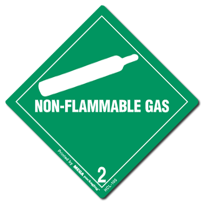 4" x 4" Non-Flammable Gas 2 Labels | Miller Supply Inc.