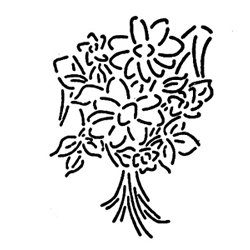 Cake Decorating Stencil: Flower Bouquet: Kitchen & Dining