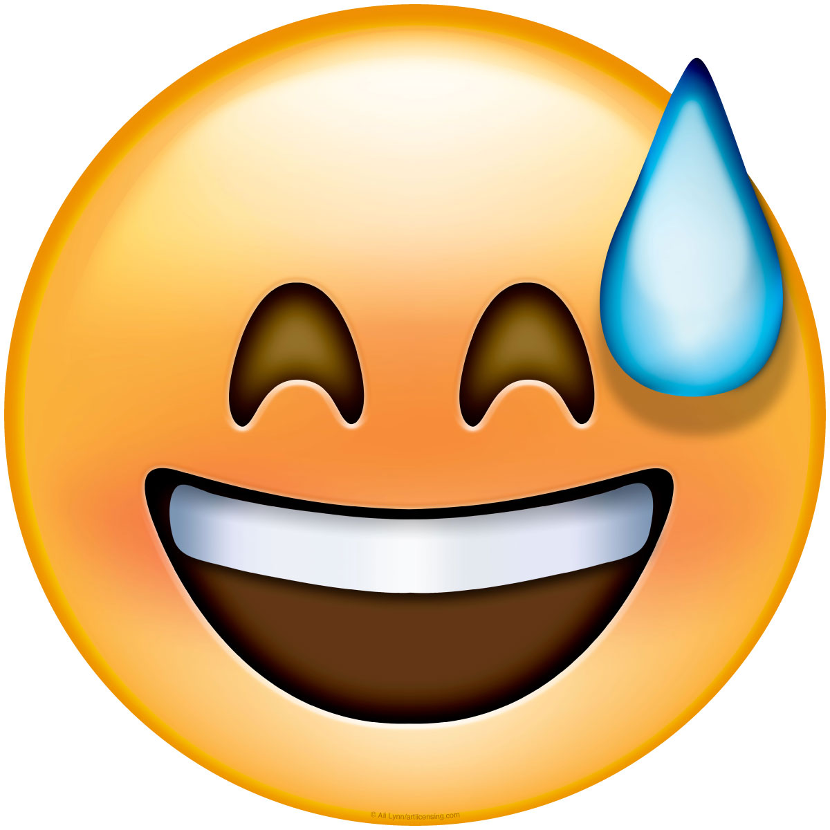 Emoji Smiley Face Cold Sweat Wall Decal | Game Room Decor ...