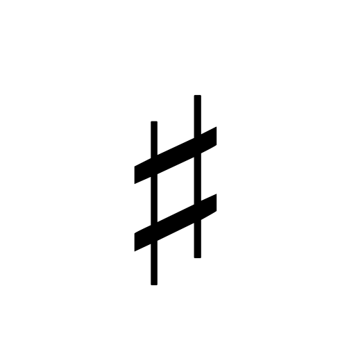 â?¯ | music sharp sign | DejaVu Sans, Book @ Graphemica