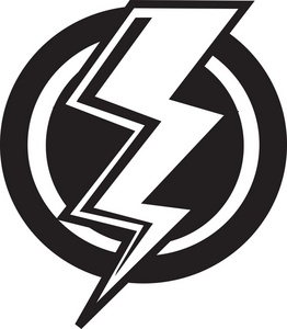 Lightning clipart black and white