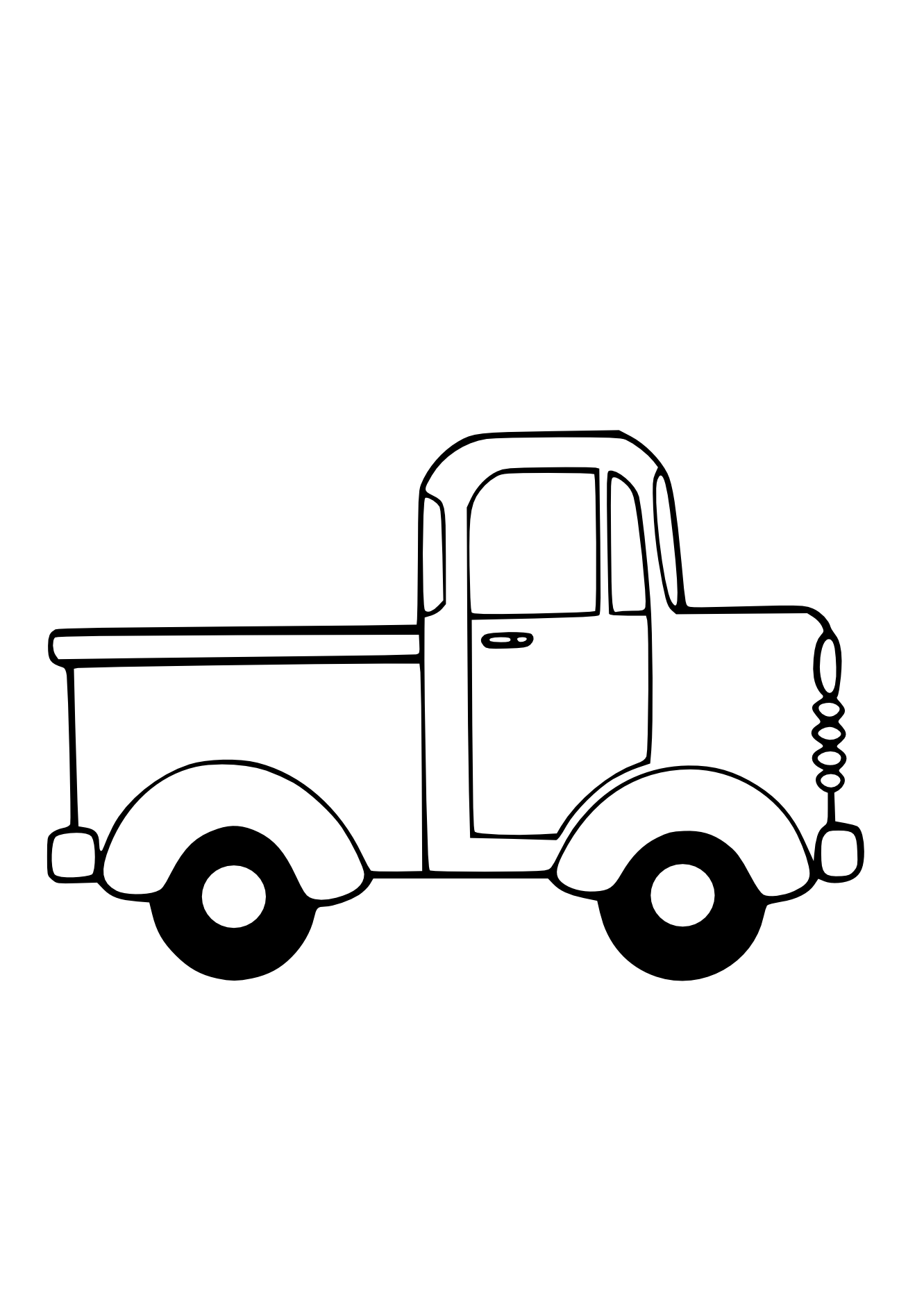 Semi Truck Black And White Clipart