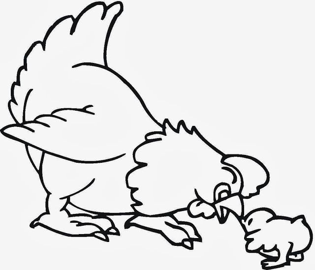 Colour Drawing Free Wallpaper: Hen And Chicken Mom Baby Drawing ...
