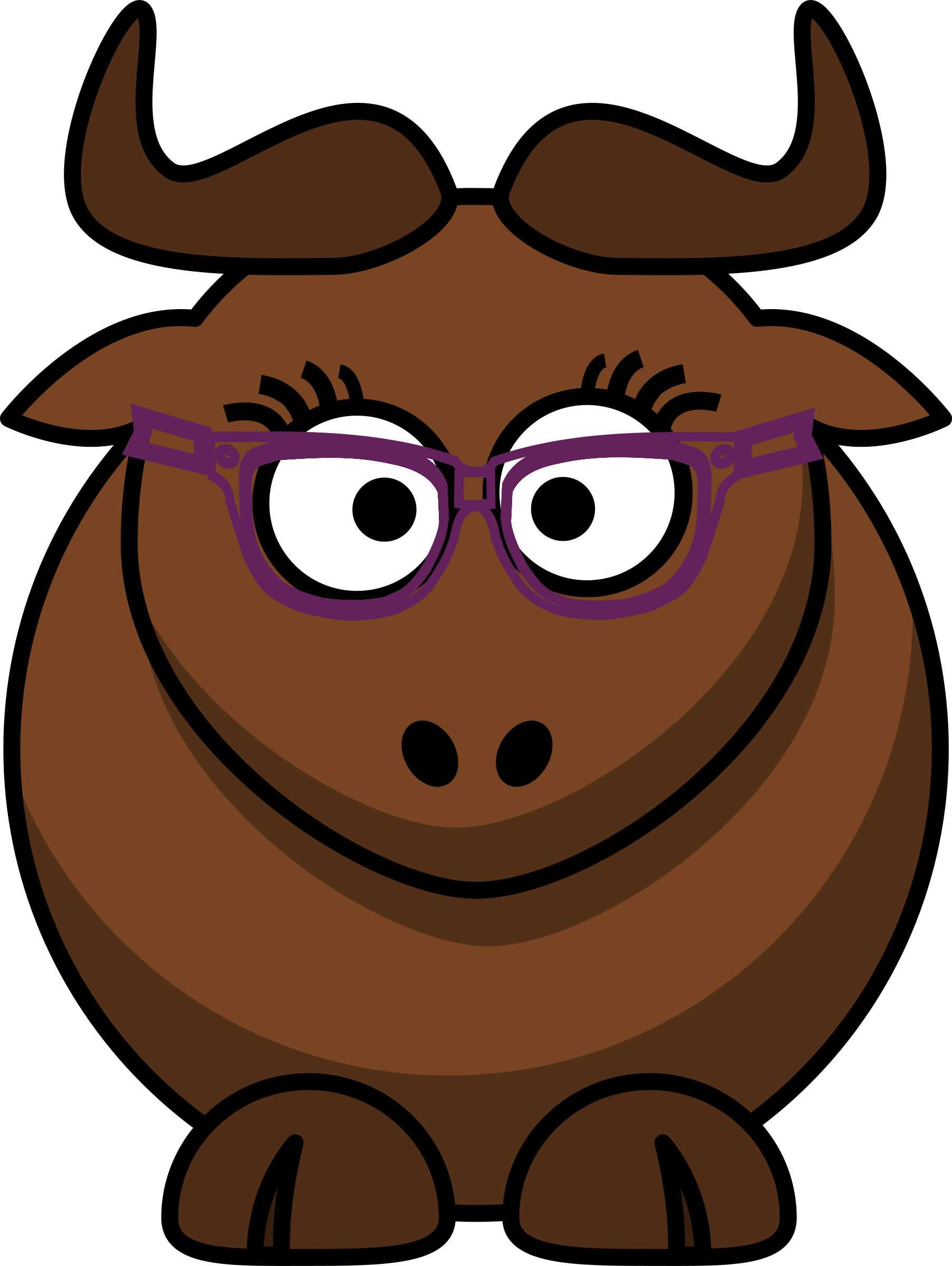 Clipart - Cartoon Gnu Nerdy/Cute