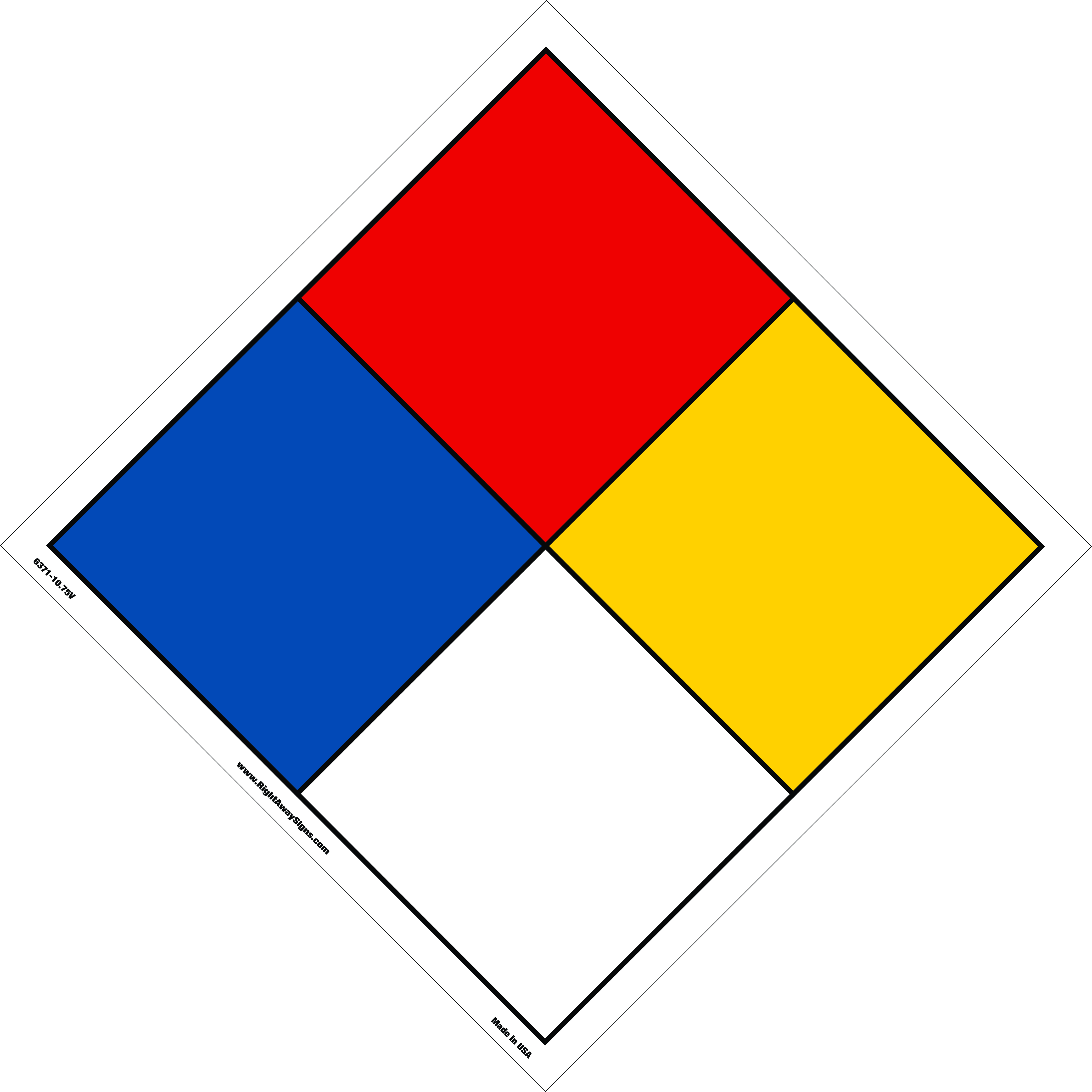 Blank NFPA Placards - Self Adhesive Hazard Panels - Right Away Signs