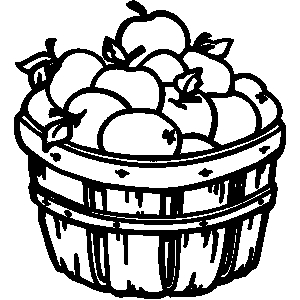 Apple basket clipart outline